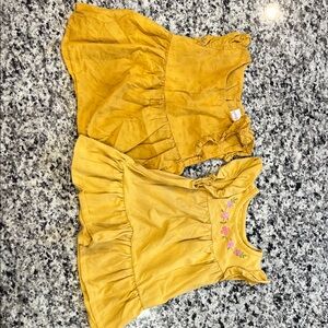 Yellow Baby Dresses with Floral Embroidery